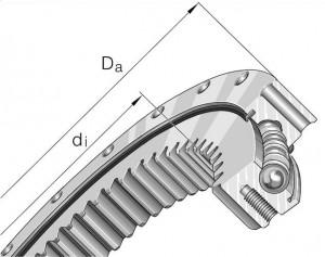 RKS.062 four point contact ball bearing with inner gear