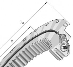 RKS.22 four point contact ball bearing with inner gear