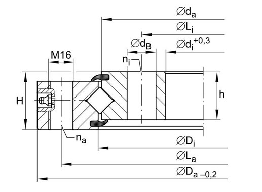 XU120222 cross roller bearing structure
