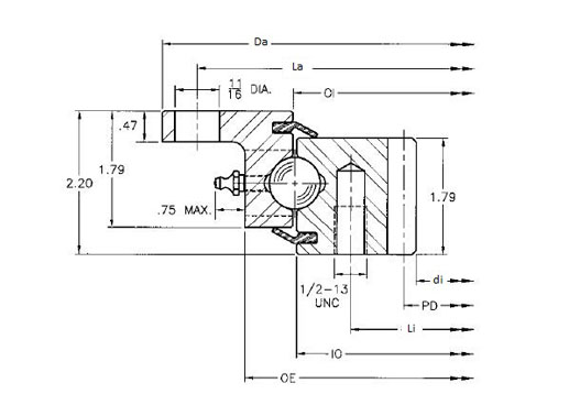 L6-25N9Z slewing bearing structure
