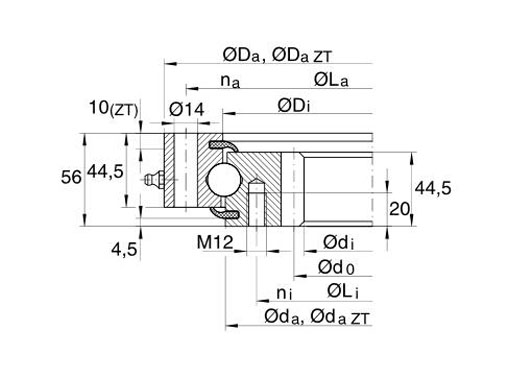 VSI200844-N slewing bearing structure