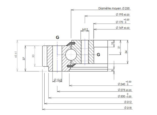 01 0235 00 slewing bearing structure
