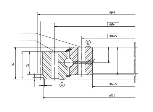 external gear customized slewing bearing 
