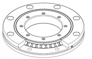 RU crossed roller bearing structure