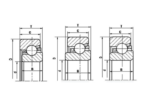 71840 thin section angular contact ball bearings structure