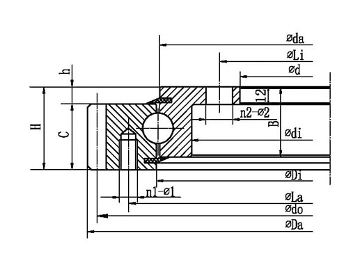 VLA200644-N slewing bearing structure