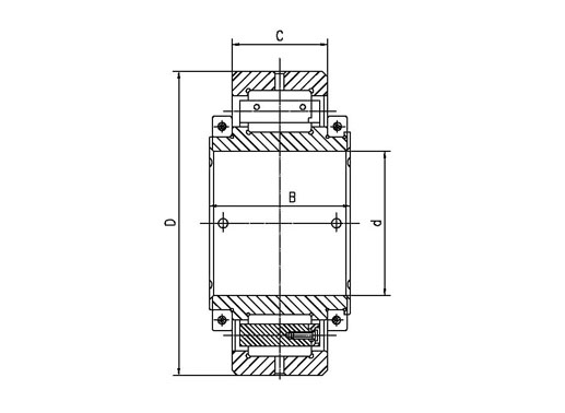 8028/900-4 split cylindrical roller bearing structure