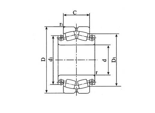 8038/560 split spherical roller bearing structure