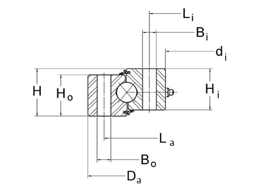 MTO-265 slewing ring bearing structure