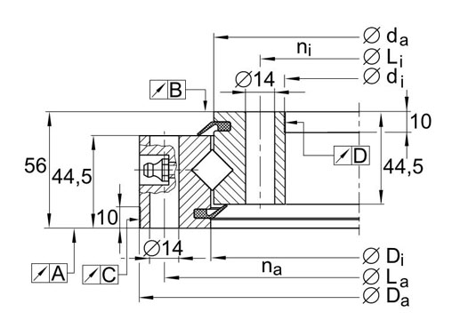 XSU141094 slewing ring structure