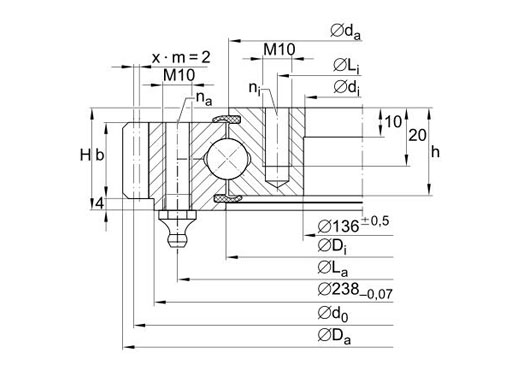 VA140188-V slewing bearing structure