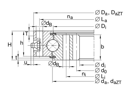 VI160420-N slewing ring bearing structure