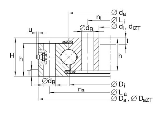 VU200260 slewing bearings structure