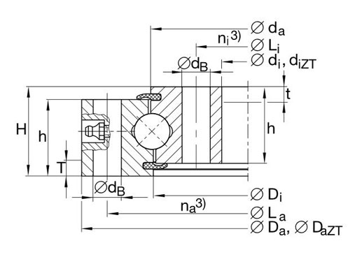 VU200405 slewing bearings structure