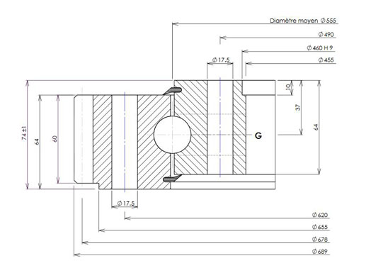 01 0555 01 slewing bearing structure