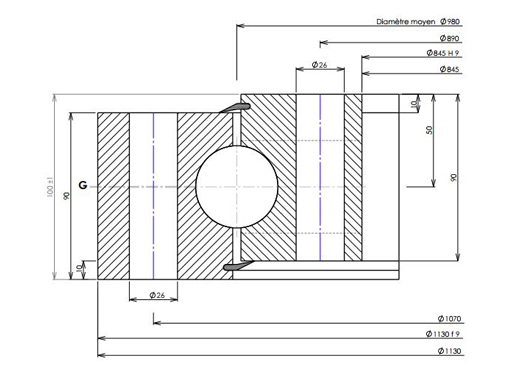 03 0980 02 slewing bearing structure
